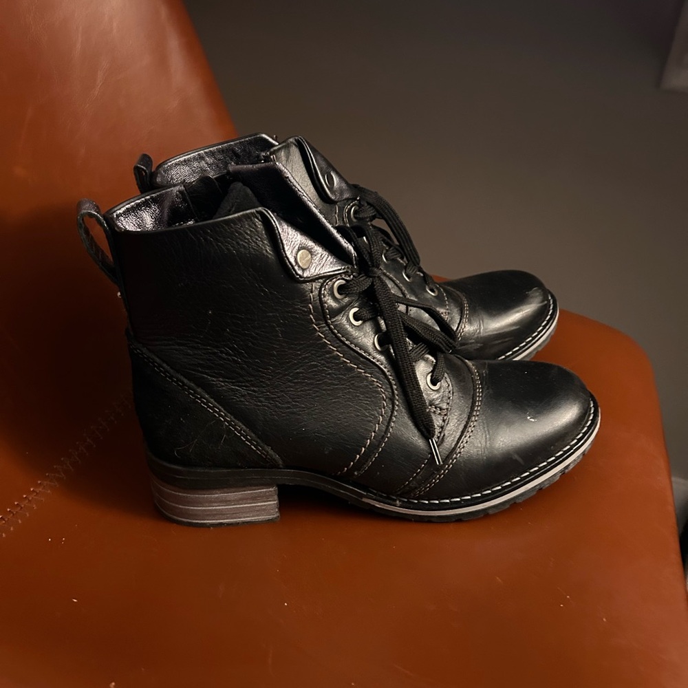 Black Leather Ankle Boots